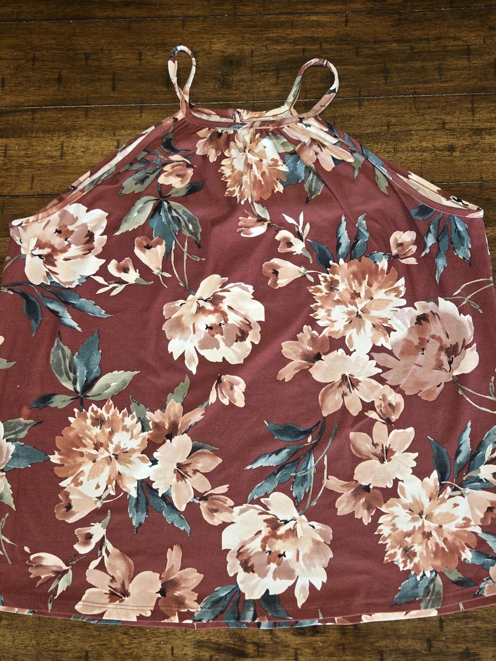 Papermoon Maroon Floral Halter Cami